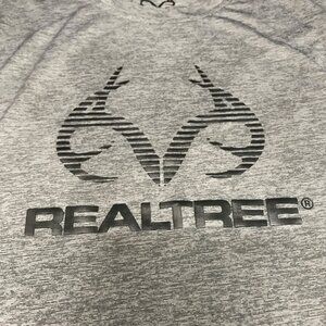 Realtree Mens M Gray Black Performance TShirt Short Sleeve Lightweight Outdoors